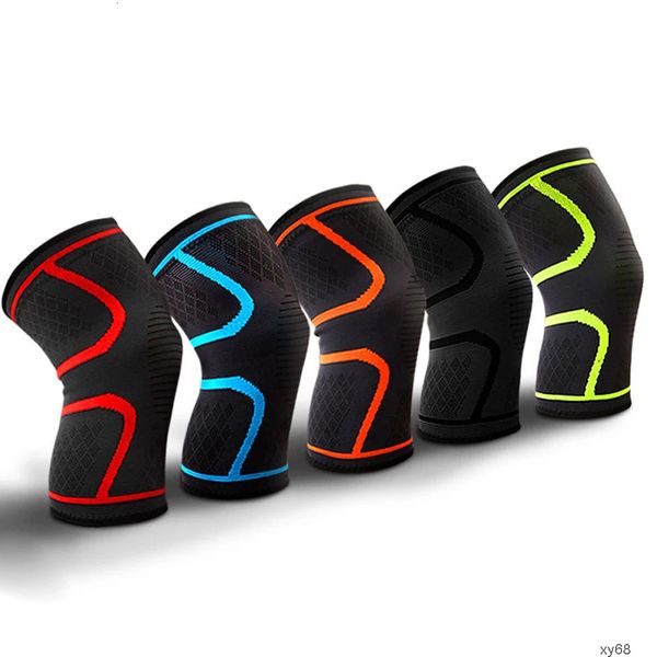Elastic knee pads for basketball and volleyball, featuring nylon compression straps, ideal for sports, running, and cycling