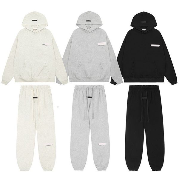 Ess Men's 24S Designer Hoodie - Thick Loose Fit Pullover with Shorts, Casual Streetwear