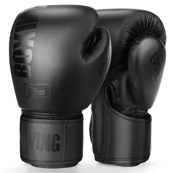 FIVING 10 12 14 16oz boxing gloves made of PU leather for Muay Thai, free fight, MMA, sandbag training, suitable for both men and women, model XJ241024