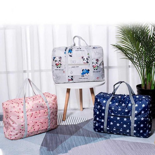 Foldable large-capacity sports and fitness travel bag with waterproof zipper for swimming and yoga storage