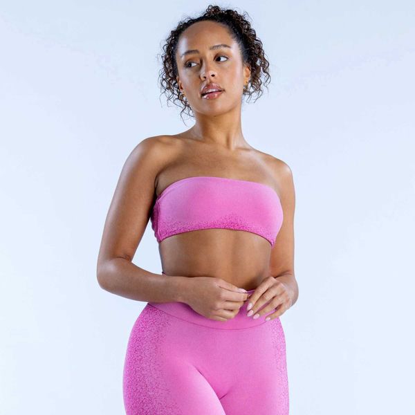 Free bra sports top for women with padded bandeau, seamless tube design, push-up support and comfortable straps for fitness and yoga