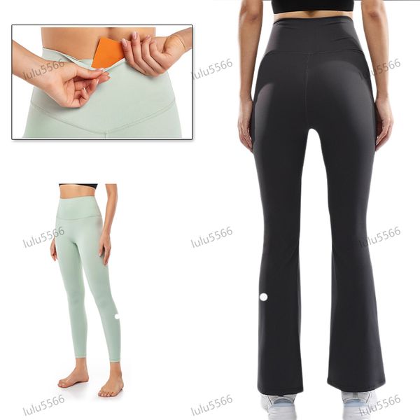 High-quality yoga pants with high waist, hip-lifting design, flared legs for women's gym workouts