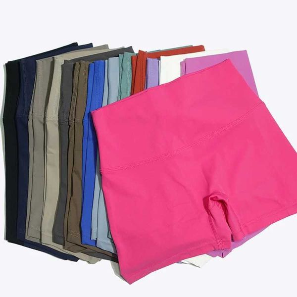 High-waisted quick-dry yoga shorts for women, ideal for fitness, cycling, running, and Pilates in stylish solid colors