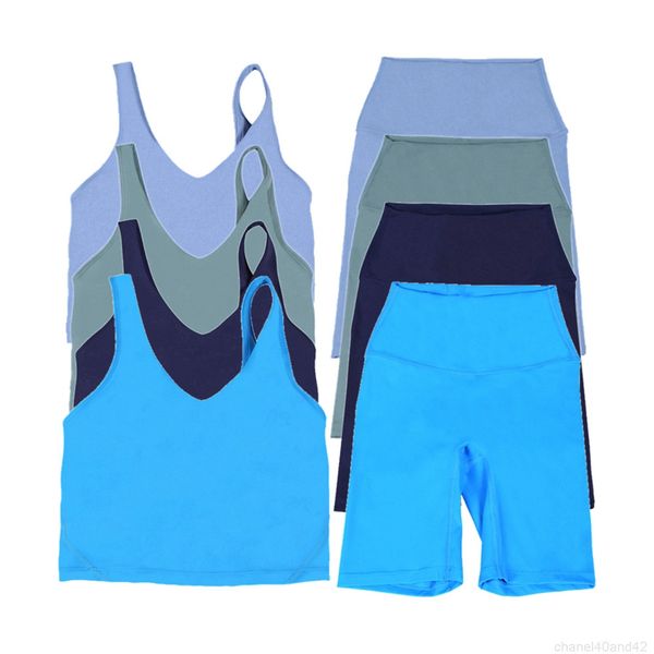 High-waisted stretchy biker shorts and a soft sports bra for women's yoga sets and workout outfits