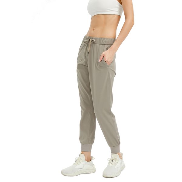 High-waisted yoga pants for women, quick-dry sports trousers with drawstring, casual gym leggings for fitness and running