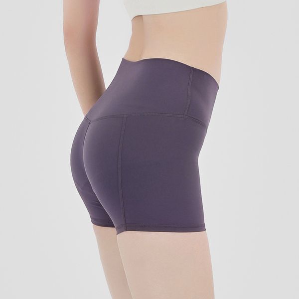 High-waisted yoga shorts for women, offering a naked feel and squat-proof design, perfect for sports, fitness, running, gym workouts, and compression exercise