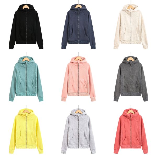 hoodie Scuba Half Zip Hoodie Womens Yoga Suit Designer Hooded Sweatshirt Ladies Gym Sportswear Outdoor Sports Jogging Hoody Thick Long-sleev