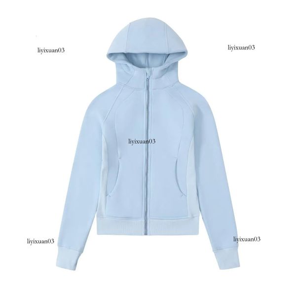 Kid's Lululmon Cropped Scuba Hoodie - Women's Fleece-Lined Yoga Jacket with Full Zipper and Sporty Hood