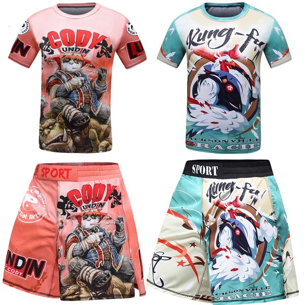 Kids' MMA Jiu-Jitsu Rashguard and Fight Shorts Set for BJJ Training