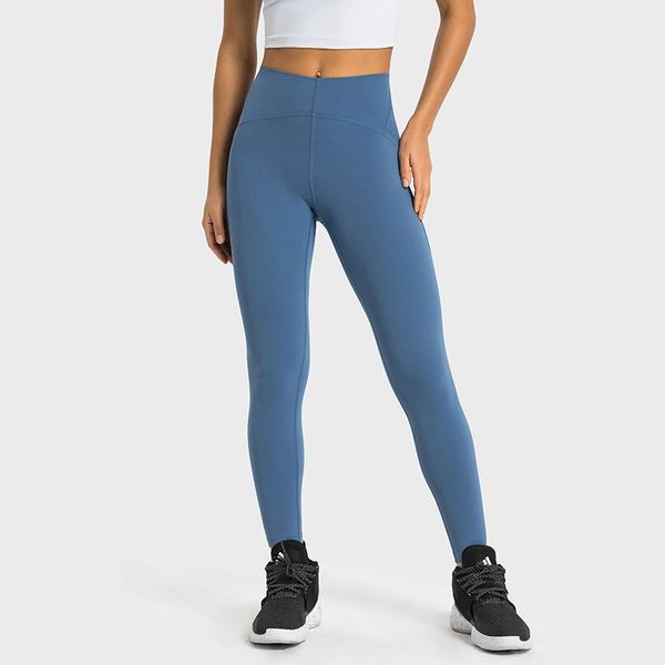 L-358 High Waist Tights with Low-Friction PA66 Fabric in Nude Tone, Featuring Contoured Curves for Yoga and Workouts