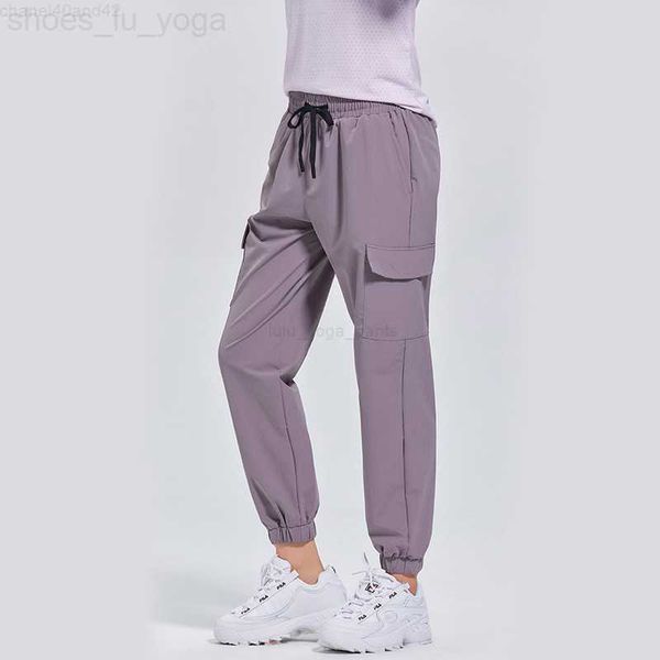 Ladies' stretchy high-waisted yoga joggers with pockets, available in 3 color options - L200106 activewear pants