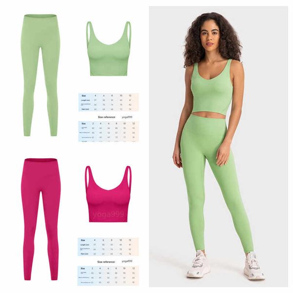 leggings yoga pants sports bra align bra luxury bra designer bra Align Yoga Lemon Set Women 2 Pieces Sportswear Gym Top designer leggings ll