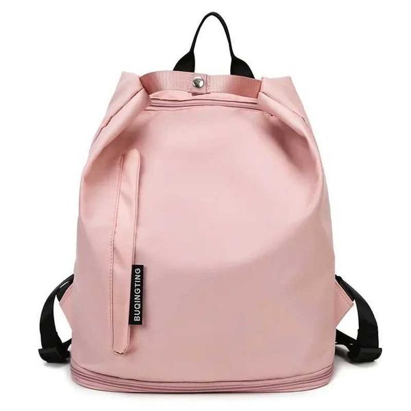 Lightweight waterproof gym bag for women featuring a shoe compartment, ideal for swim, yoga, and sports activities