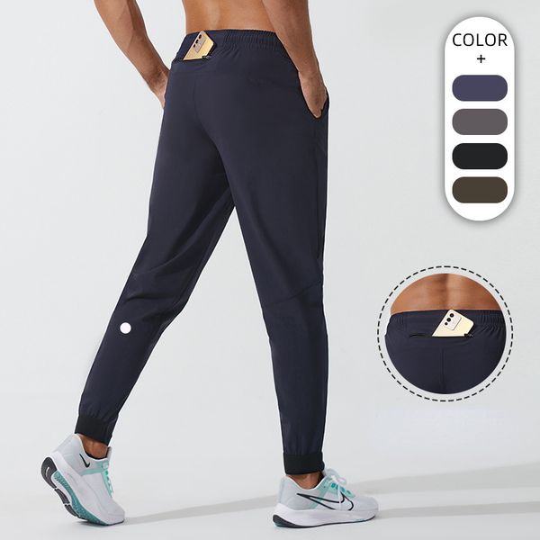 LL Men's Jogger Long Pants Sport Yoga Outfit Quick Dry Drawstring Gym Pockets Sweatpants Trousers Mens Casual Elastic Waist fitness