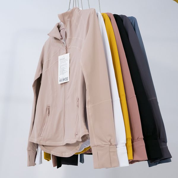 LL Spring Style Women's Sports Yoga Coat Tight Casual Jogging Define Jacket Cardigan Stand Collar Long Sleeves