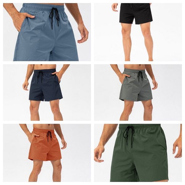 LL Summer Men's sporty yoga running shorts with back pocket for quick-dry fitness workouts, gym training, and athletic jogging