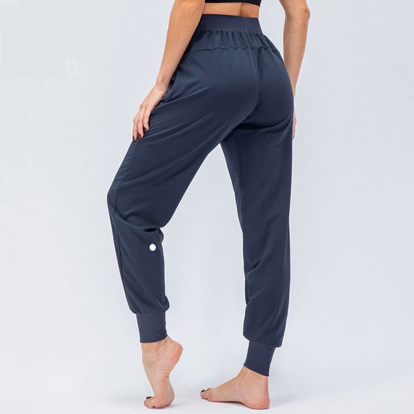 LL Women's Yoga Joggers with Zipper Pocket - High Waist Elastic Fitness Pants in 4 Colors D12368