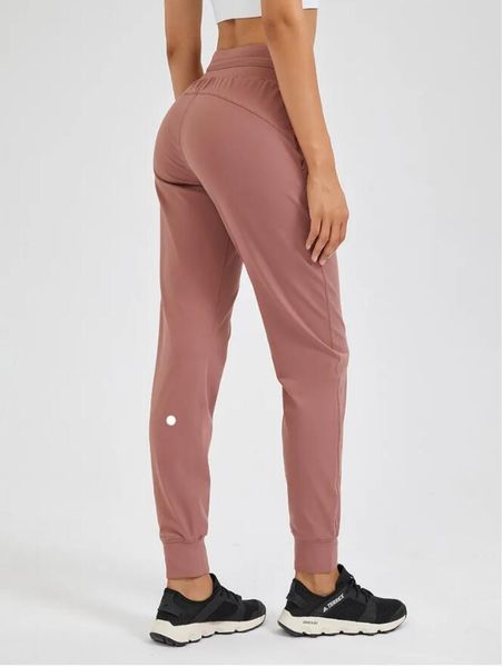 LL Yoga Wear Women's Jogging Pants with Adjustable Drawstring, Stretchy High-Waist Design for Comfortable Workouts