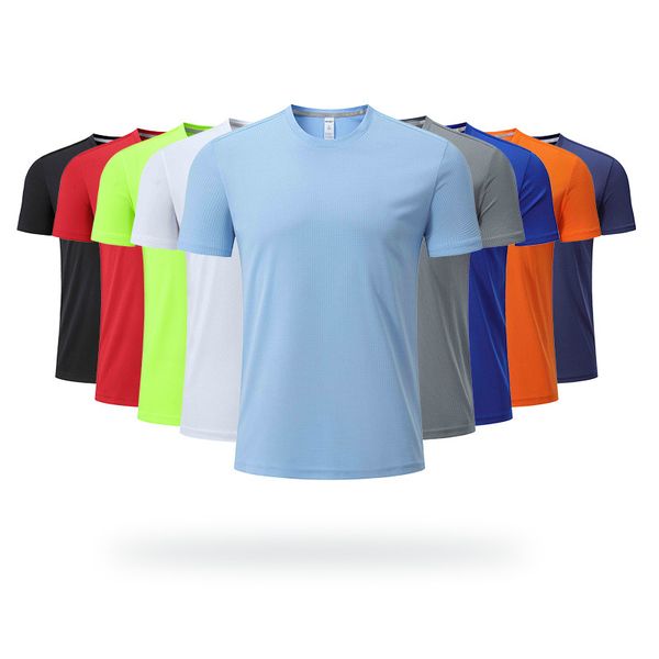 LLLM908 Outdoor Men's Sports Solid Color Short Sleeve Breathable Sweat Absorption Elastic Slimming DT908