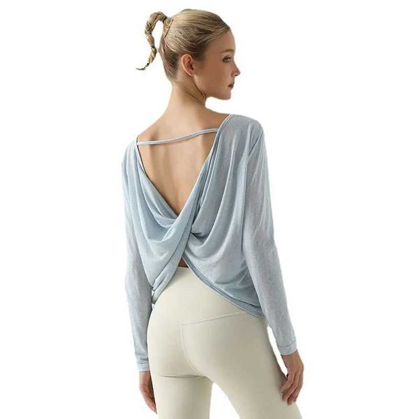 Long-sleeve yoga tops for women, perfect for gym workouts and running
