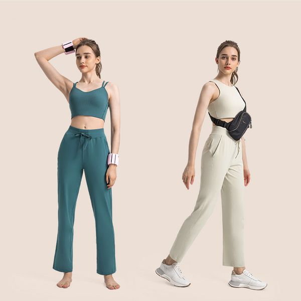 Loose and comfortable yoga pants for casual running and fitness with a high-waisted nude design