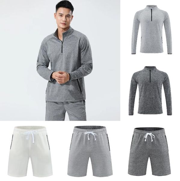 LU Men's Elastic Waist Shorts with Side Pockets - High-Quality Sports and Beach Wear