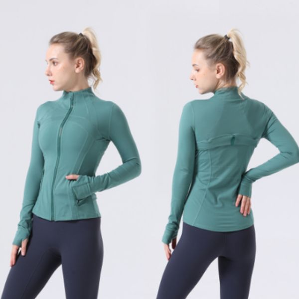 LU Yoga Jacket for Women - Define Workout Casual Sports Tight Coat, Quick-Drying Fitness Top in Solid Colors