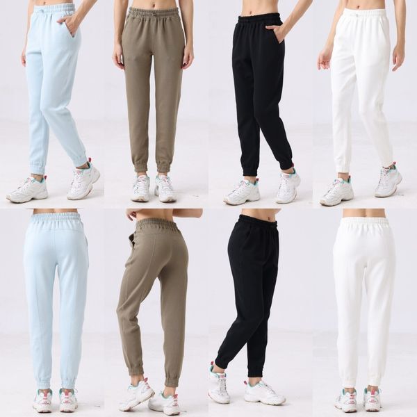 LU-07 Women's Comfortable Fabric Yoga Pants with Waist Drawstring for Workouts and Running