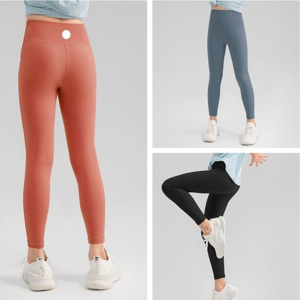 LU-1456 Girls Yoga Leggings Kids Thin Tights Sweatpants Soft Elastic Sports Tight Pants Children Dancing Skinny Pants