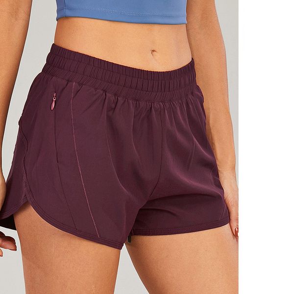 Lululemon women's yoga shorts with zipper pockets for running, gym, and casual workouts
