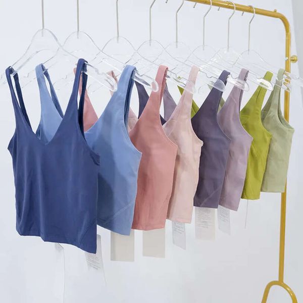 LULUSLEMON Women's U-Shaped Summer Sports Bra with Built-in Chest Support - Sleeveless Gym Tank for Yoga & Fitness