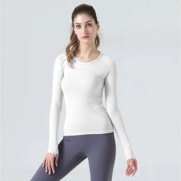 LULUSLEMONS AU Yoga T-shirts for Women - High-elastic, Breathable Running Top, Quick Drying, Seamless Short Sleeve Sportswear