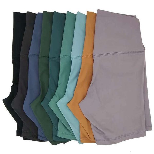 LULUSLEMONS High-Rise Yoga Shorts for Women - Stretchy Elastic Workout Pants, Slim Fit Sports Shorts for Running and Casual Wear