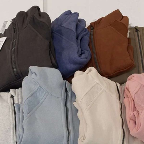 LULUSLEMONS Scuba Women's Oversized Half-Zip Hoodie Yoga Sport Jacket Brushed Hooded Sweatshirt with Zipper for Winter Workouts