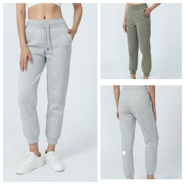 LUwomen-1027 Women's Velvet Yoga Pants - High-Waisted Fleece Joggers for Fitness and Casual Wear