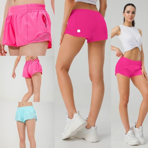 LUwomen-650 Yoga Shorts Outfits With Exercise Fitness Wear Hotty Short Girls Running Elastic Pants Sportswear Pockets Hot Shorts