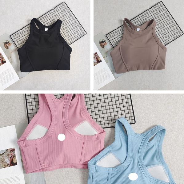 LUwomen-L2001 Womens Yoga Three-quarter Cup Sports Bras for Women Gym Sleeveless Fitness Yoga Fashion Tank Yoga Outfit Racerback Bras