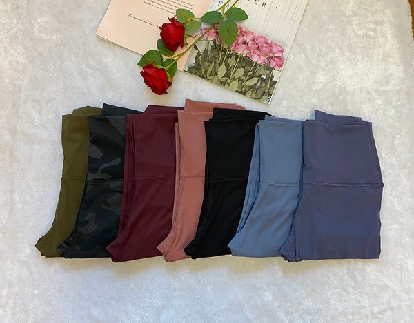 Lycra fabric women's high-waisted yoga leggings with breathable solid color design