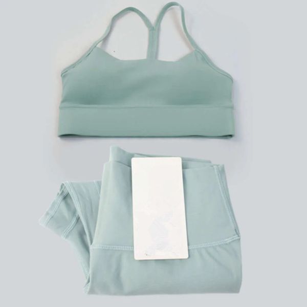 Lycra fabric women's yoga sports bra with shock-absorbing vest, high-waisted leggings set for push-up jogging and gym workouts