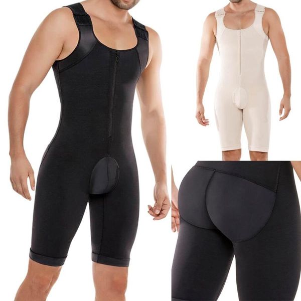 Men's body-shaping corset and slimming bodysuit for fitness and control