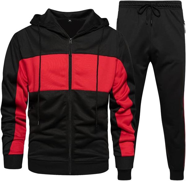 Men's casual long-sleeve sportswear set for running and jogging