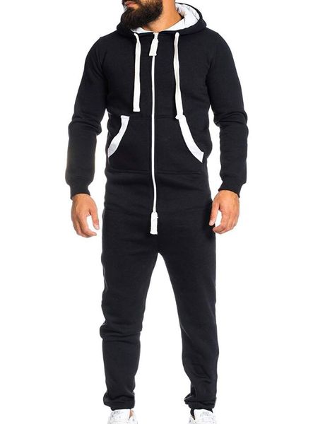 Men's casual sportswear tracksuit with hooded sweatshirt and long pants