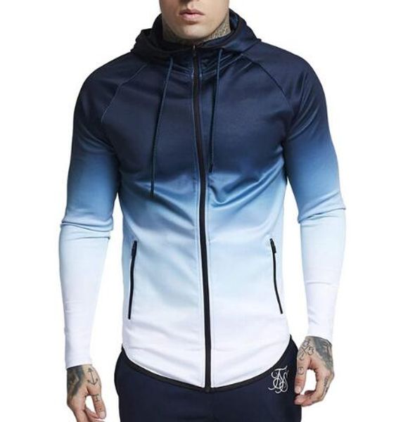 Men's fitness sport jacket for winter and spring, warm long-sleeve top for running