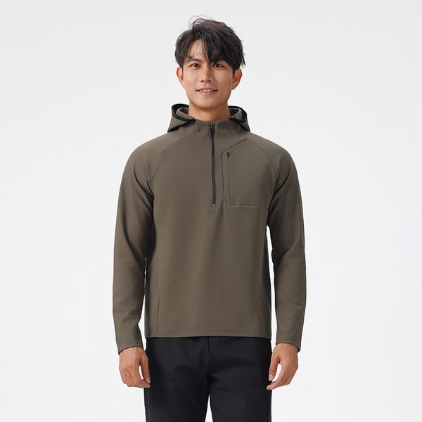 Men's L61181 Hooded Waterproof Jacket for Outdoor Sports like Fishing, Cycling, and Hiking - Half-Zip Sweatshirt in New Style