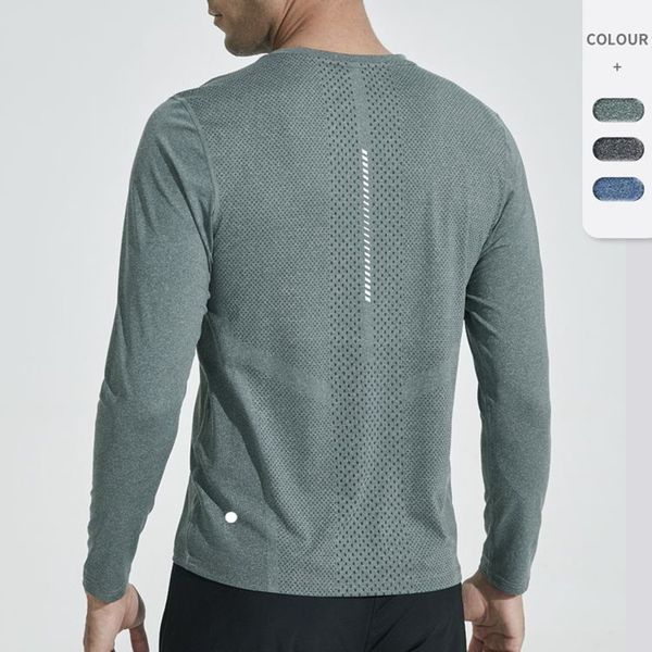 Men's Long Sleeve Yoga Shirt for Sports and Fitness Training with Quick-Dry Elastic Fabric