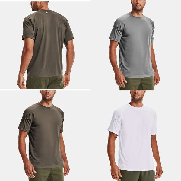 Men's Outdoor Sports T-Shirt - Solid Color Short Sleeve Breathable Workout Top for Summer Running and Bodybuilding, Slim Fit Elastic Fabric