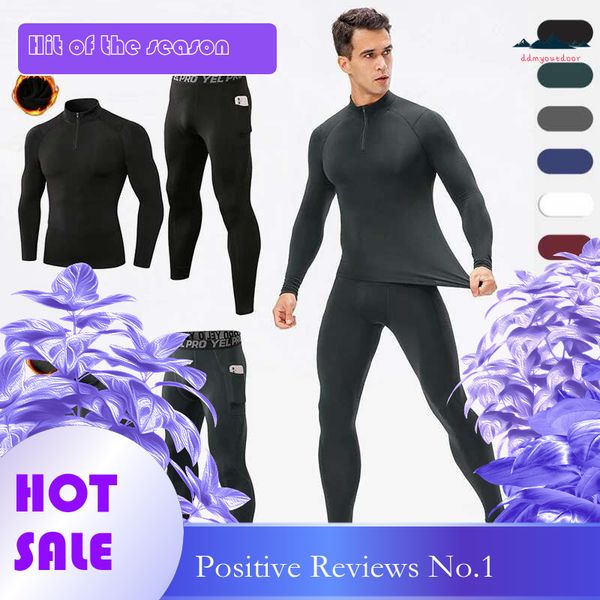 Men's Veet Tracksuit Set for Outdoor Gym Running Training and Jogging with Thermal Underwear