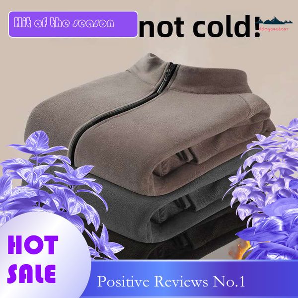 Men's winter fleece jacket for outdoor sports with stand-up collar, ideal for hiking and running in cold weather