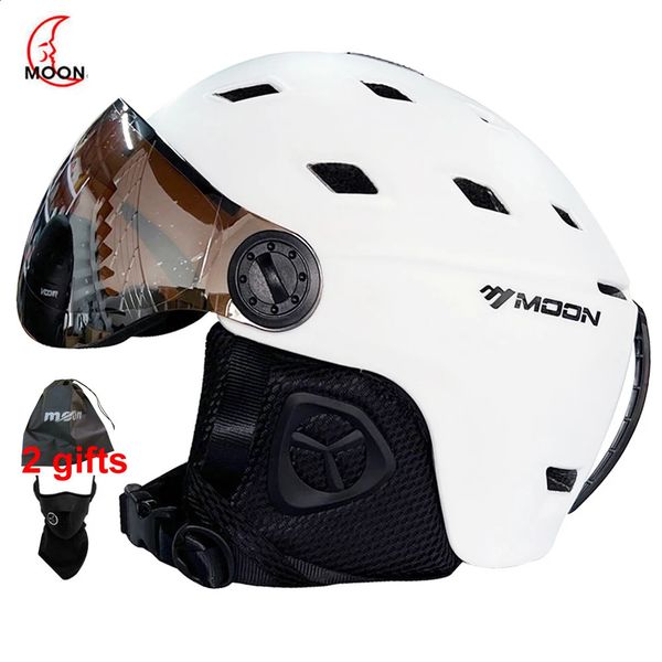 MOON Goggles Skiing Helmet features an integrally molded PCEPS design for high-quality adult snow sports like skiing, snowboarding, and skateboarding