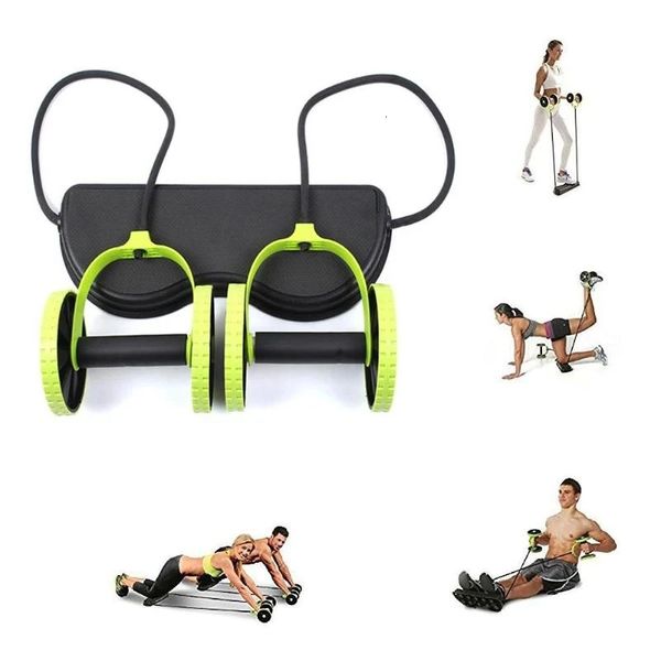 Multifunctional ab wheel with resistance band, knee mat for home workouts, slimming waist and training arms and legs